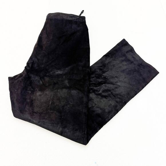 Lord & Taylor Black Suede Leather Flare Leg Pants Size 8 EUC - Picture 7 of 7